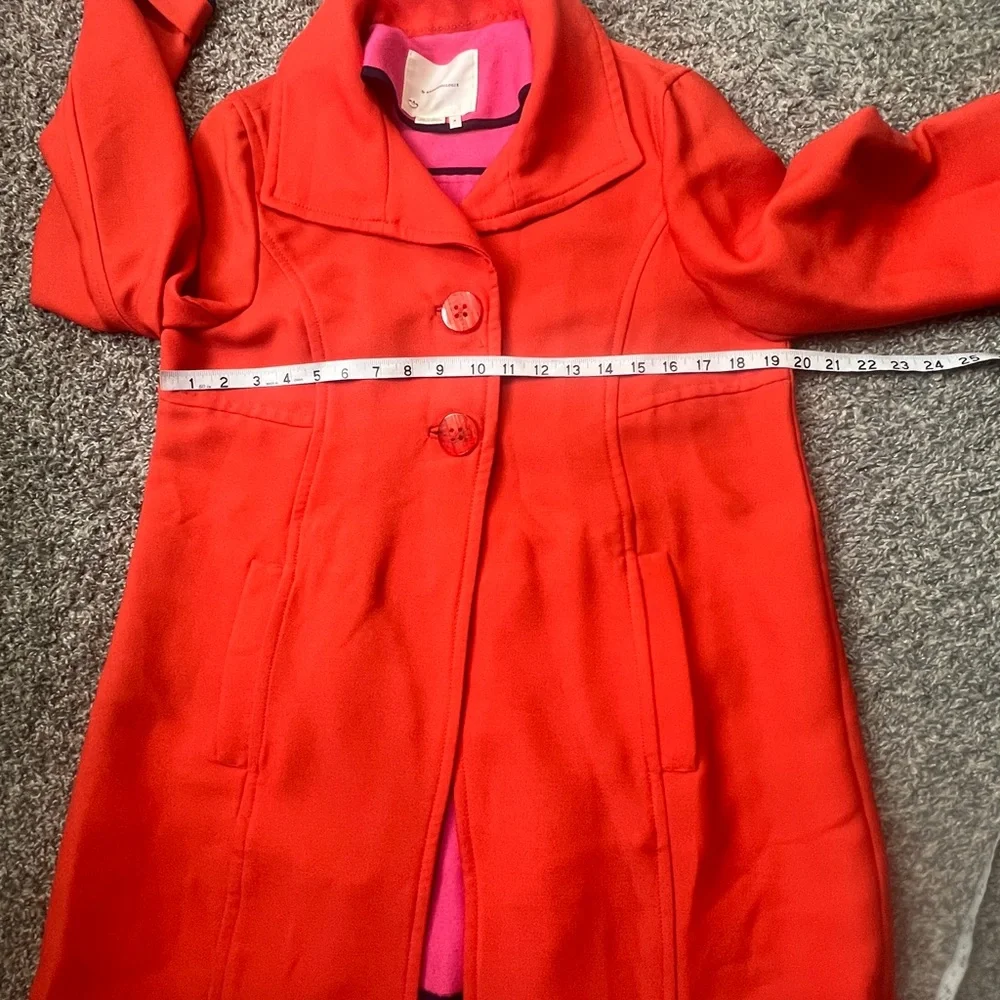 Anthropologie Tailored Chic‎ Vibrant Orange  Trench Coat